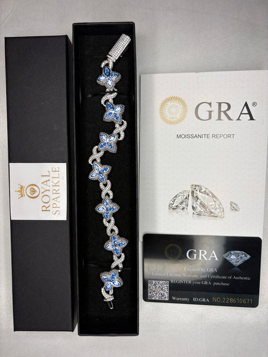 Endless Sparkle™ Moissanite Armband – Silver Blue (8 inch) | GRA-gecertificeerd
