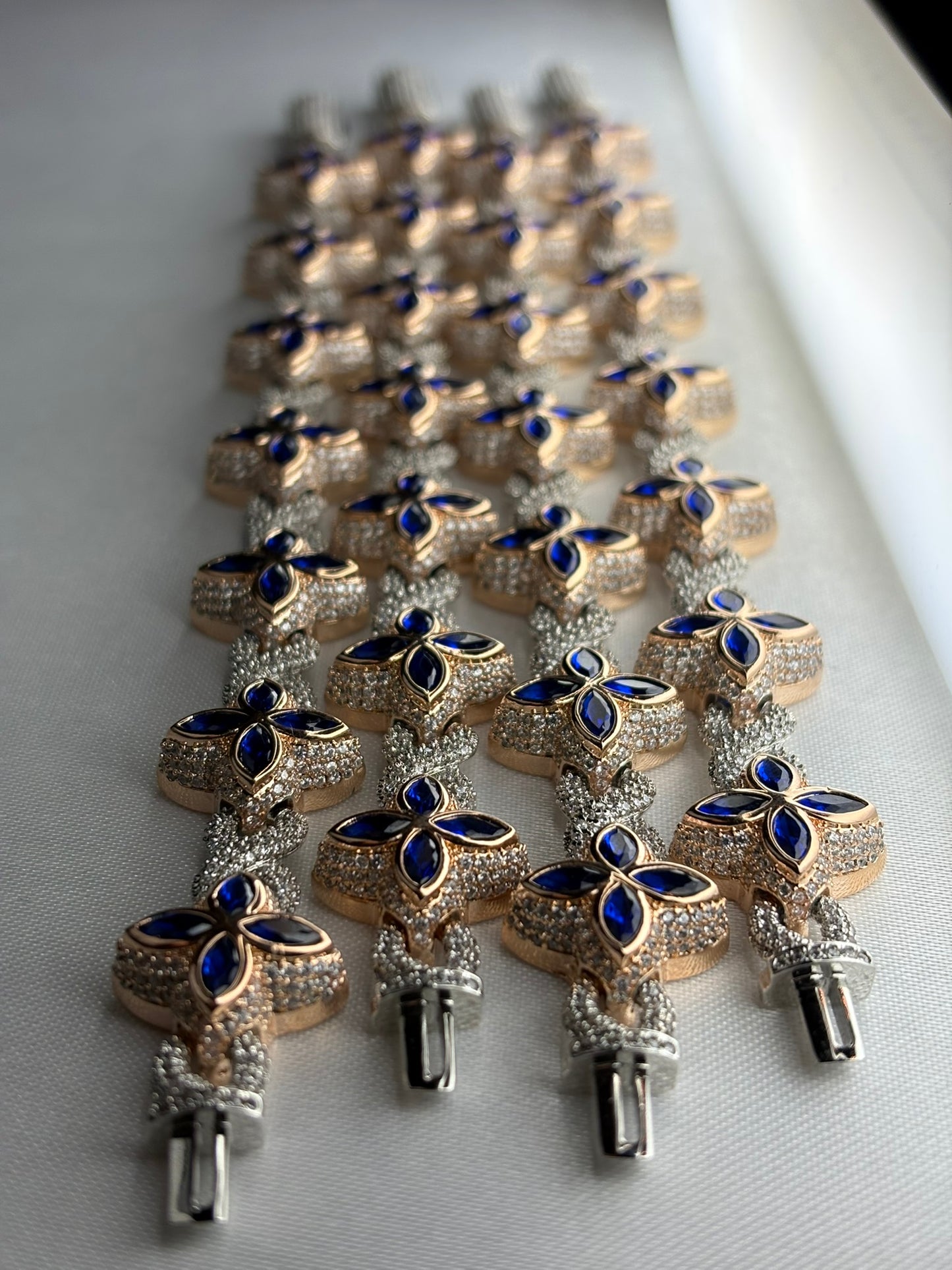 Endless Sparkle™ Moissanite Armband – Silver Rose Blue (8 inch) | GRA-gecertificeerd