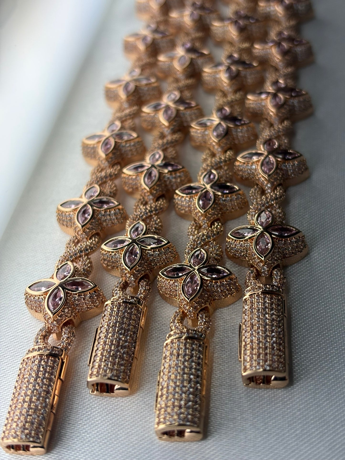 Endless Sparkle™ Moissanite Armband – Rose pink (7 inch) | GRA-gecertificeerd