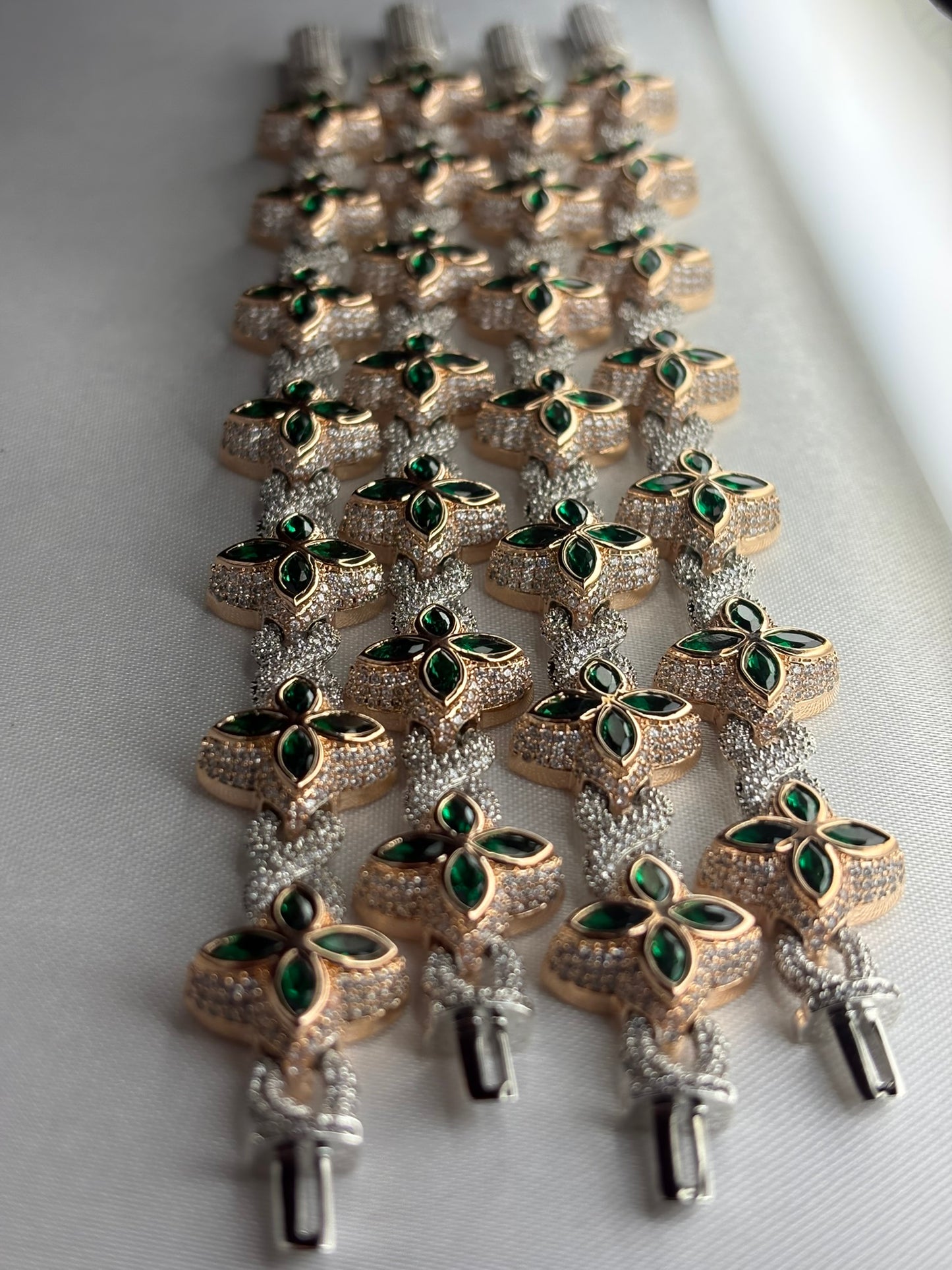 Endless Sparkle™ Moissanite Armband – Silver Rose Green (8 inch) | GRA-gecertificeerd