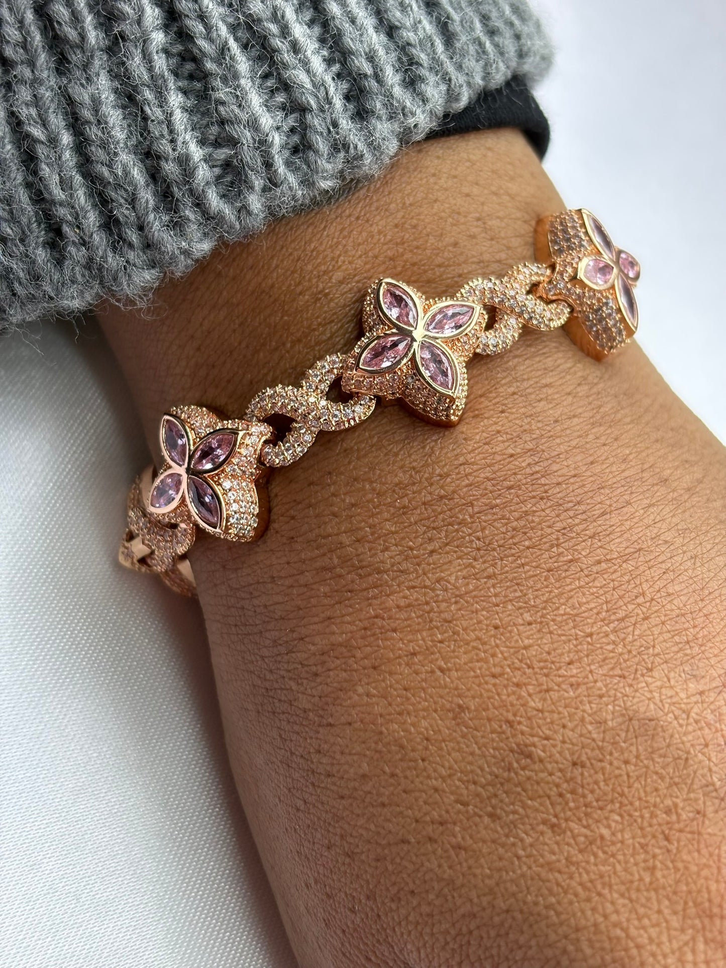 Endless Sparkle™ Moissanite Armband – Rose pink (7 inch) | GRA-gecertificeerd