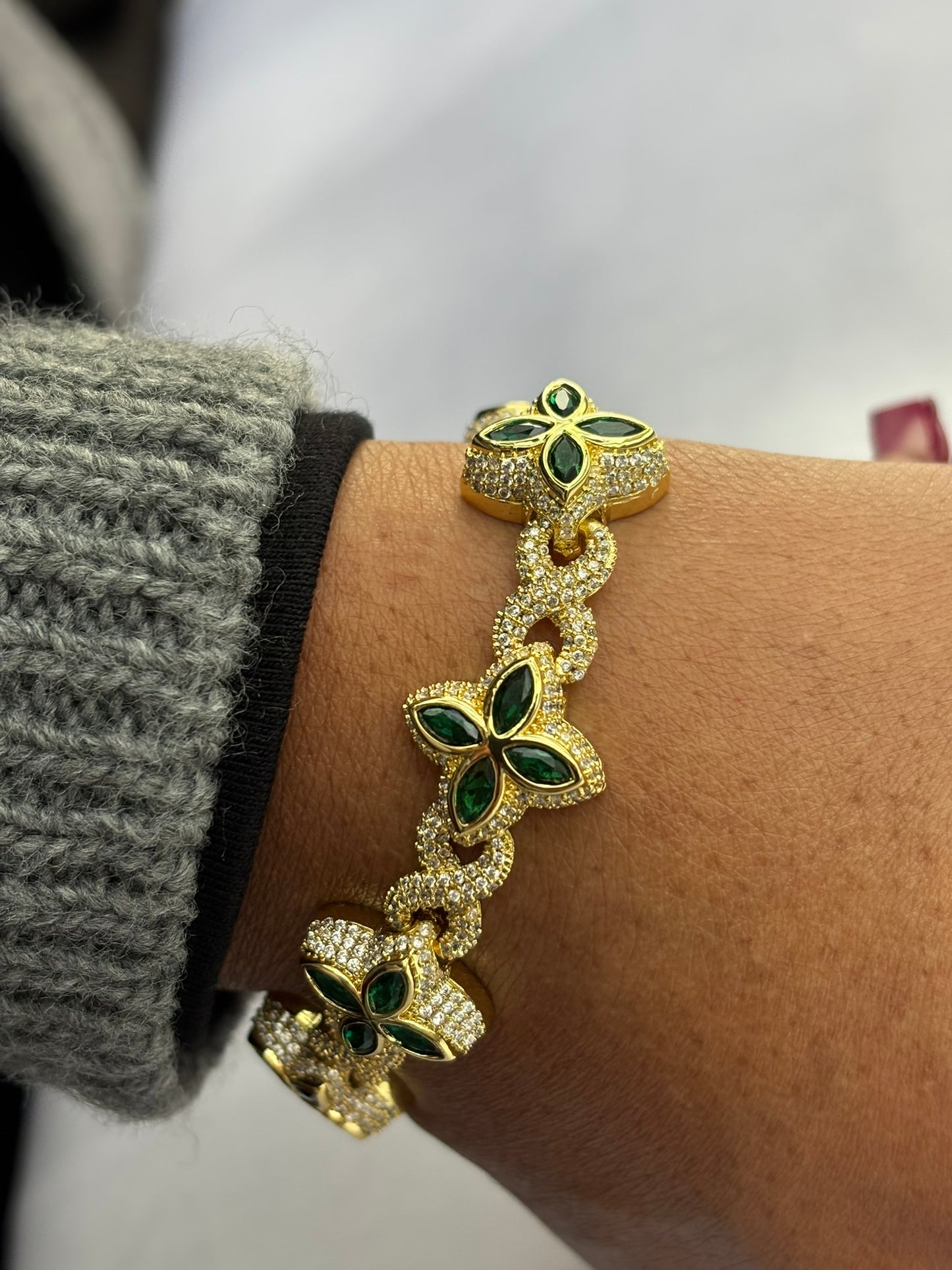 Endless Sparkle™ Moissanite Armband – Gold Green (8 inch) | GRA-gecertificeerd